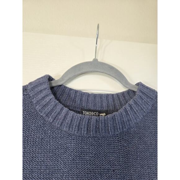 Toad & Co Blue Cambridge Cable Knit Long Sleeve Classic Sweater, Women's Small - Picture 3 of 12